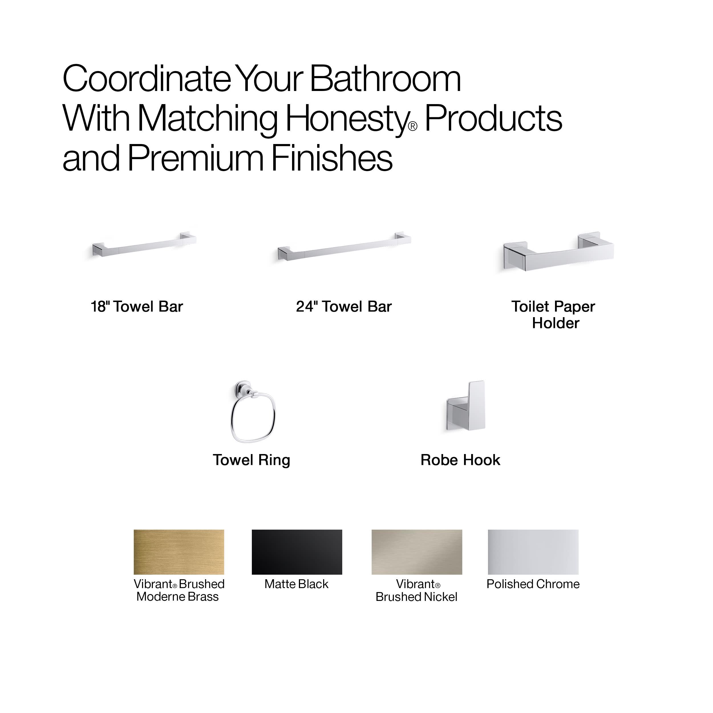 Kohler 26638-BL Honesty - Portarrollos de Papel higiénico, Color Negro Mate