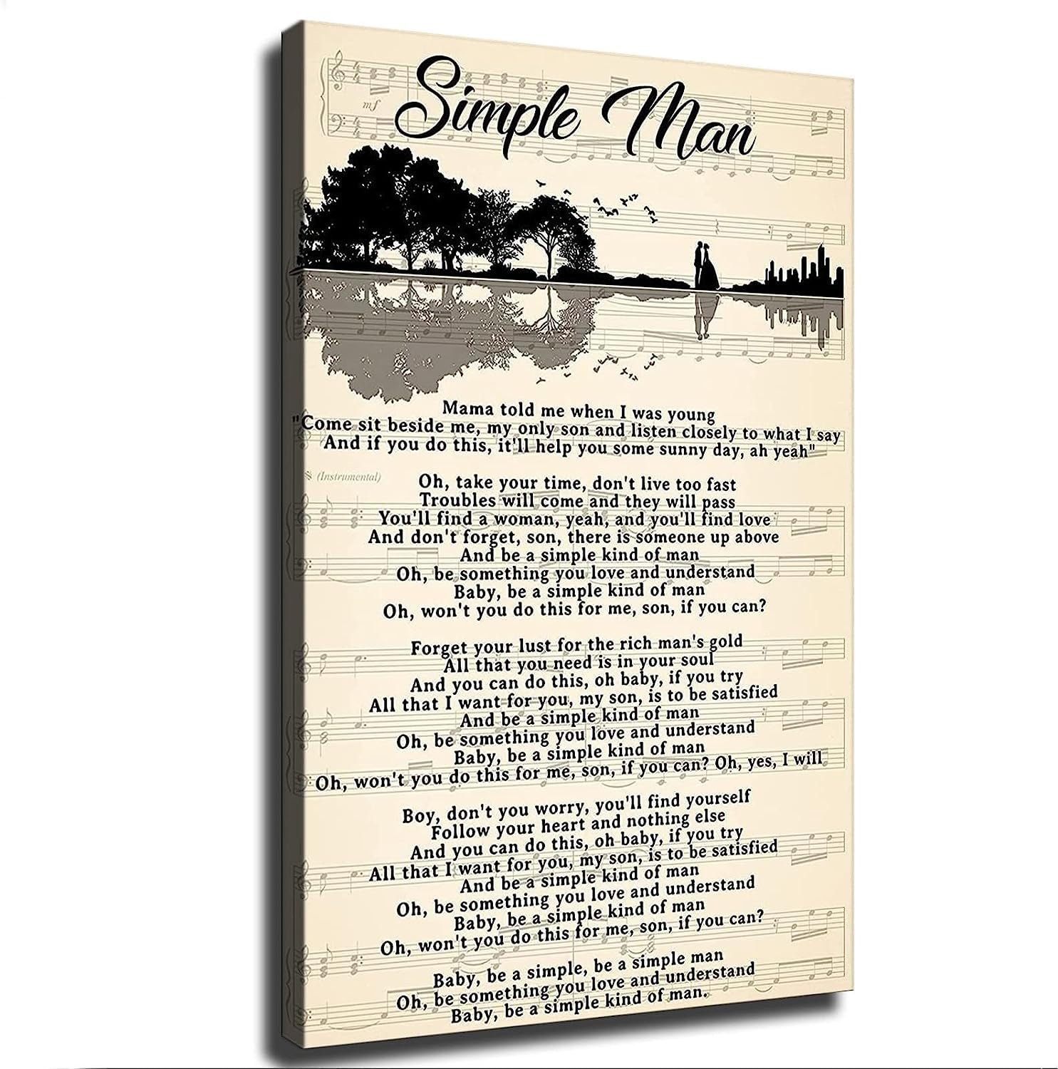 ZerAphSimple Men Lyrics Songs Music Poster Canvas Print Wall Art Modern Classroom Bedroom Room Aesthetics Decoration Boys Women Gift (12x18inch-Framed)