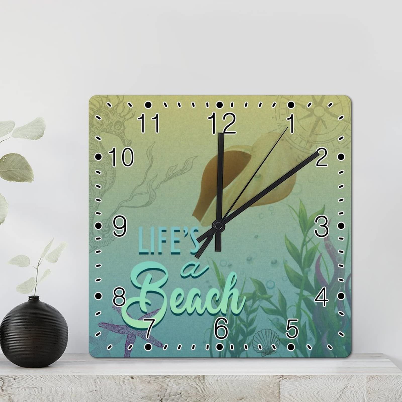 Horloge murale conque rustique vintage de 30 cm pour salon