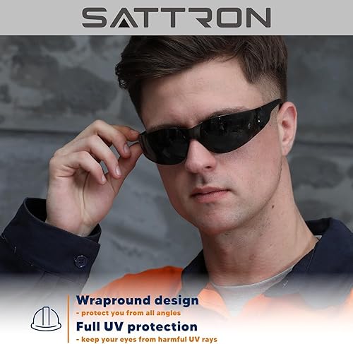 Miniatura 3 de Paquete de 50 lentes de seguridad tintados, resistentes a arañazos e impactos, lentes oscuros para protección UV, gafas de sol de seguridad para