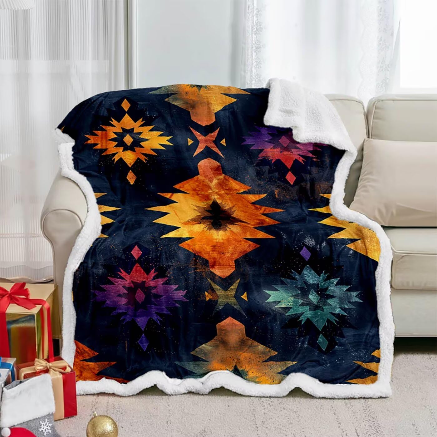 Koc polarowy Sherpa, prosty, miękki, obciążeniowy, zimowa, jesienna pościel, duży, 152 x 203 cm, gruby, ciepły, oddychający, na krzesło, sofę, kanapę, łóżko, do pokoju podróżnego, dekoracja, prezenty