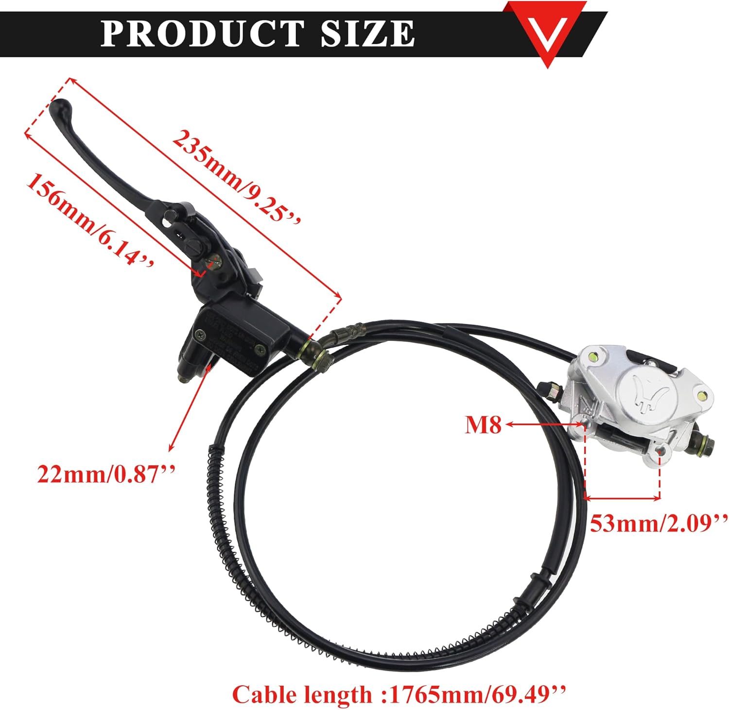 PRO BAT Hydraulic Rear Disc Brake Caliper Master Cylinder for GY6 for 150cc 200cc 250cc Taotao Coolster Roketa Peace SunL Chinese ATV Quad 4 Wheeler Dune Buggy Go Kart