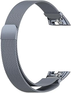 سوار معدني لساعة هونر باند 6 - هواوي معصم مغناطيسي من الستانلس ستيل بديل بلون رمادي للجنسين