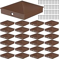 Vista 1 de Paquete de 24 tapas de aluminio para postes de valla de 4 x 4 pulgadas, cubiertas de metal para postes nominales de 4 x 4 pulgadas
