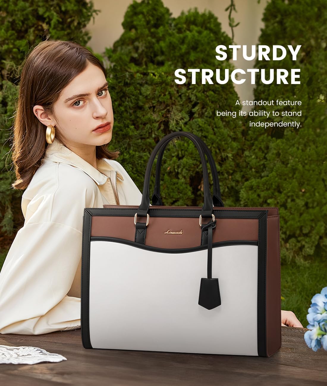 LOVEVOOK Laptop Tote Bag for Women, Office Work Bag Briefcase fit for 15.6 inch Laptop, Large Capacity Teacher Bag Handbag - Image 9