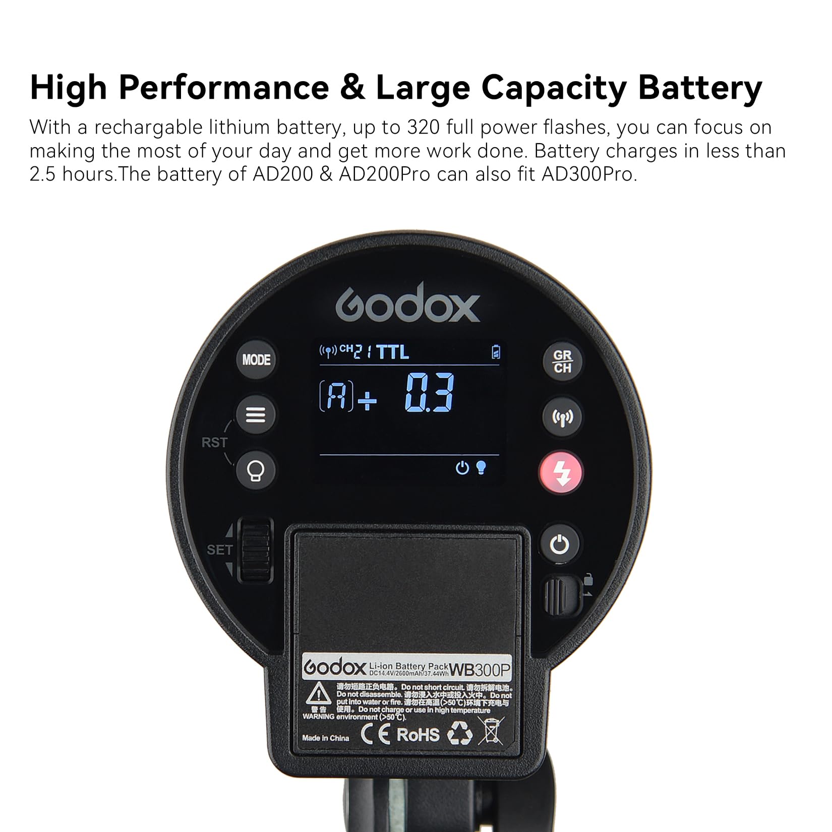 Amazon.com : GODOX WB300P Rechargeable Lithium Battery Pack