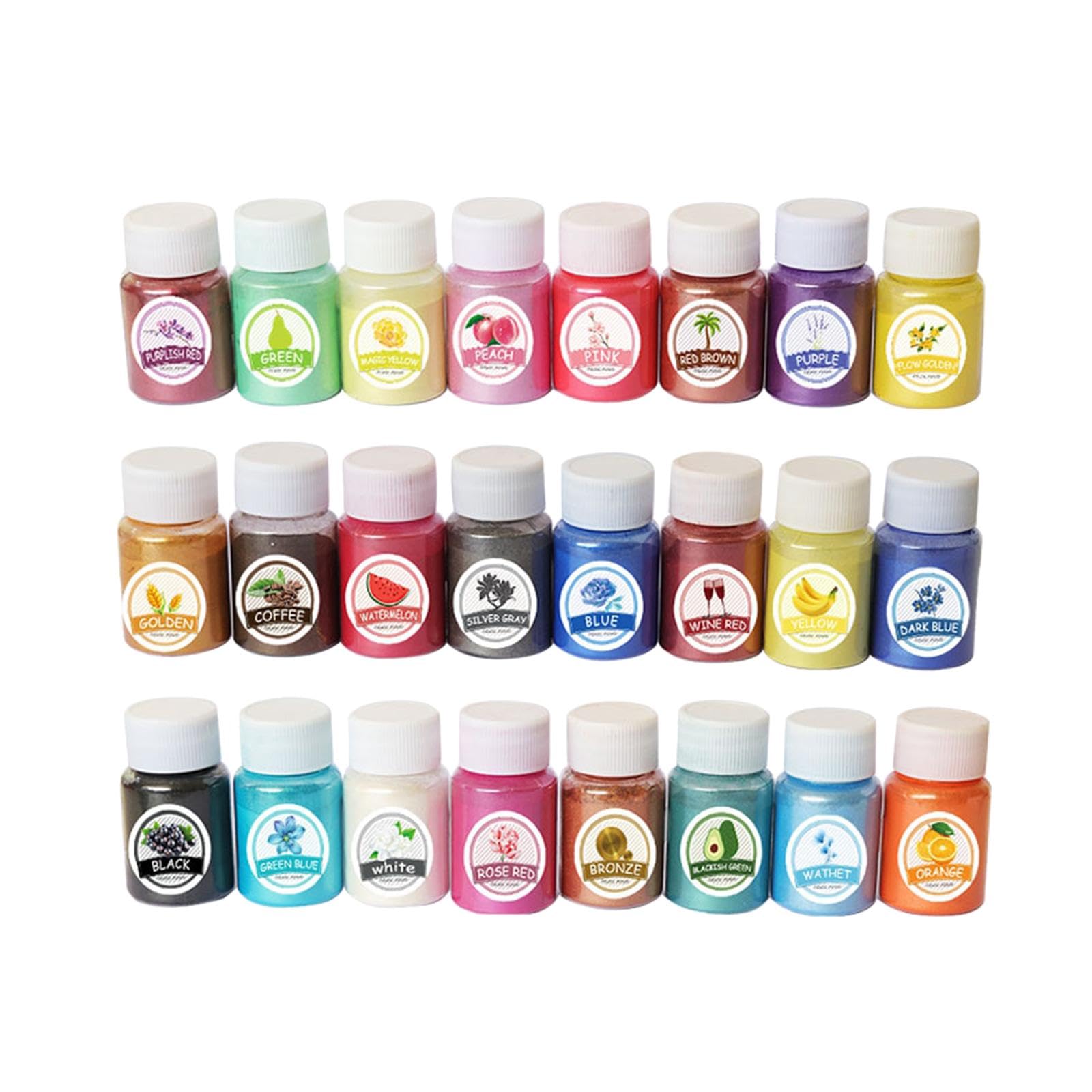 Glimmerpulver, Farbpulver, Pigment für Badeseife, Kerzenherstellung, 24 Farben, 20 ml, 2 Stück