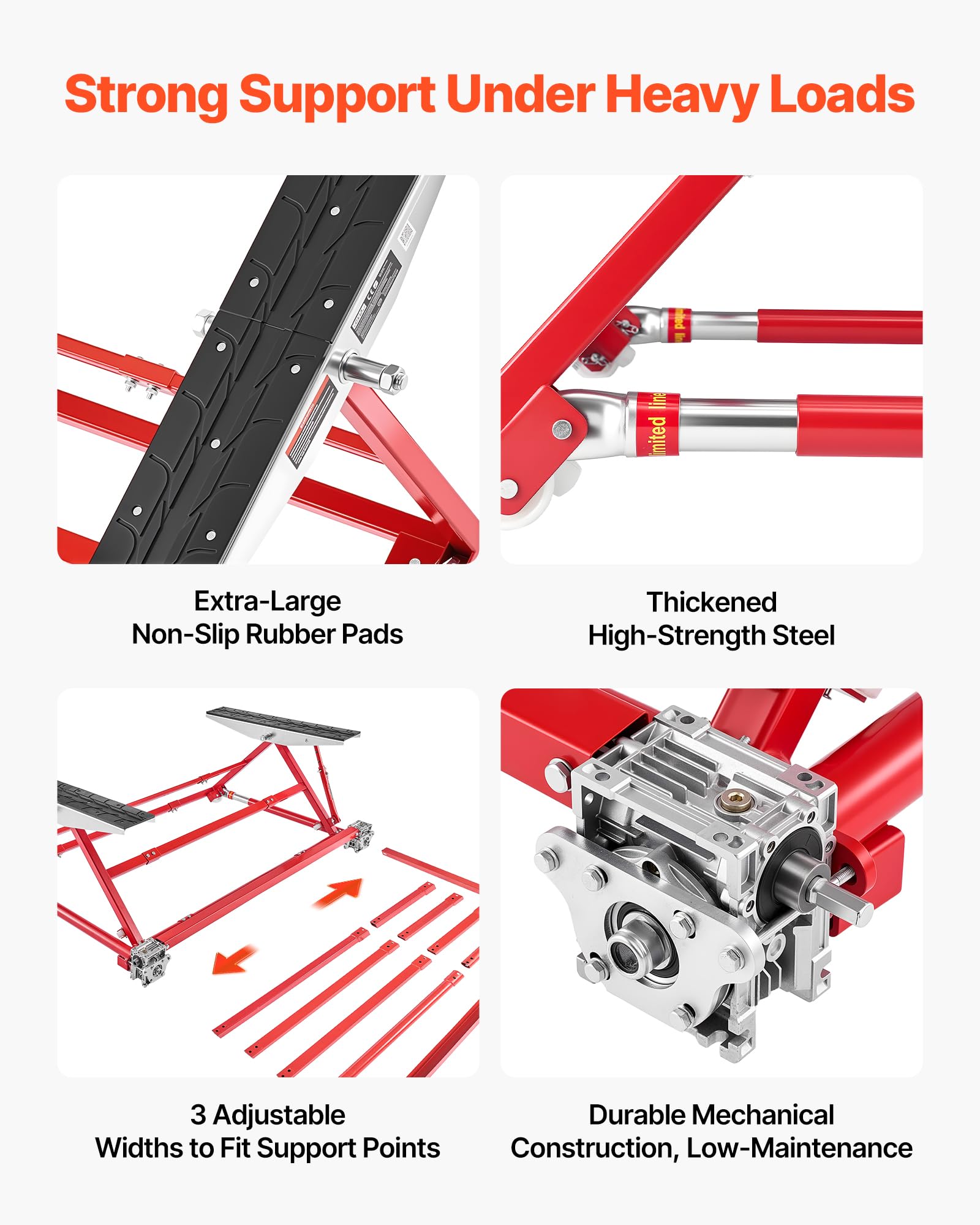 VEVOR Pont Basculant Capacité 2 T, Pont Élévateur Mobile Portable en Acier, pour Entretien Voiture Atelier, Lève Voiture Basculant Manuel, Hauteur Max. 58,5 cm, Largeur Réglable, Levage Rapide