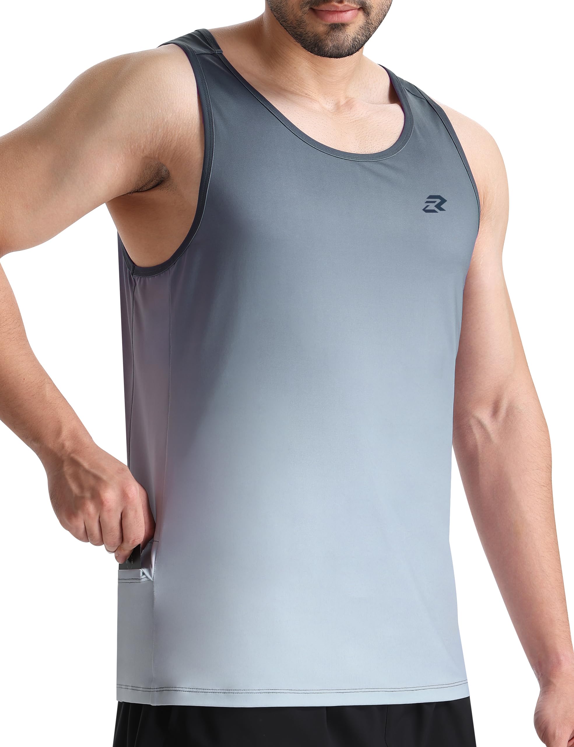 EZRUN Mens Tank Tops Quick Dry Workout Muscle Sleeveless Shirts for Summer Bodybuilding Running Fitness Training