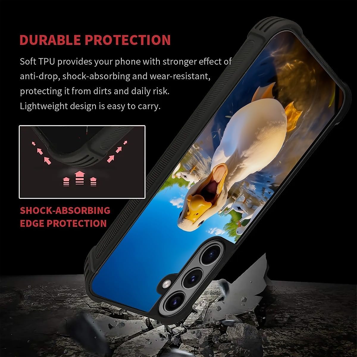 Compatible with Samsung Galaxy S26 Plus Case, Shockproof Protective for Man Women Non-Slip for Samsung Galaxy S26 Plus Crazy Pattern Cute Funny Duck image 5