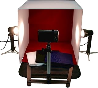 Bluedot Trading Photography Portable Tabletop Studio Light 16 Inch / 40cm Shooting Tent Box Kit with 2 Lamps and Camera Stand Softens and Diffuses Light