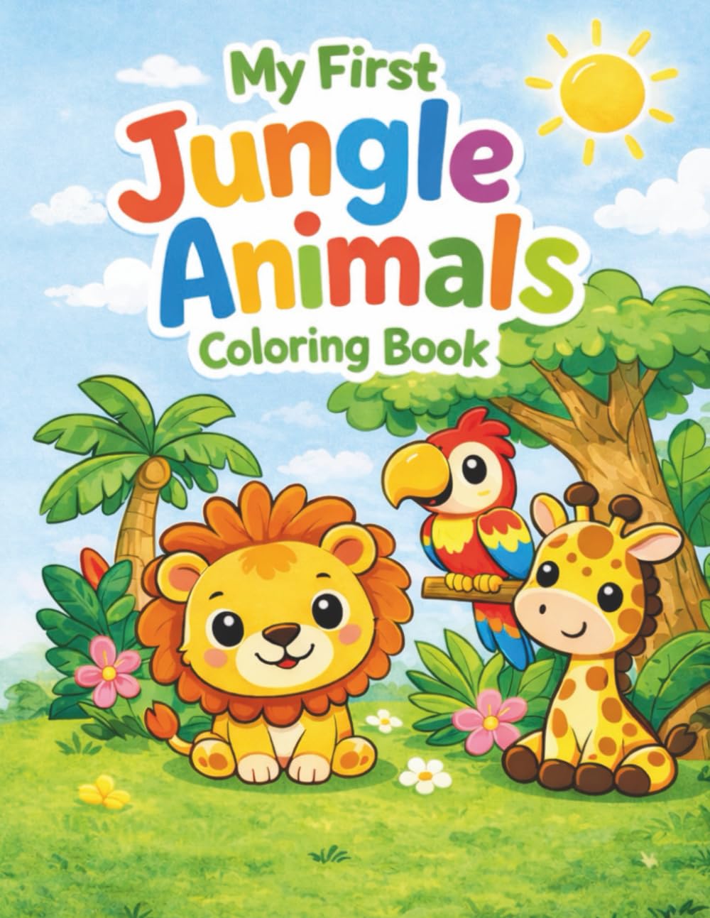 My First Jungle Animals Coloring Book: Cute and Easy Jungle Animals for Toddlers Ages 1-3 (My first Coloring Books for Toddlers Ages 1-3)