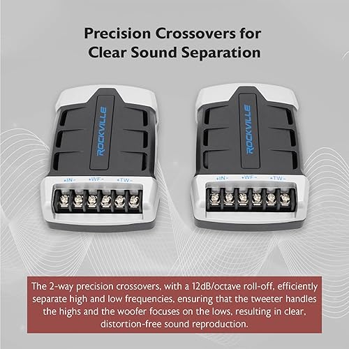 Miniatura 6 de Rockville RV69.2C - Altavoces componentes para automóvil de 6 x 9 pulgadas, 1000 W, 4 ohmios, graves ricos, clasificación CEA, woofer de