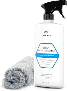 TriNova Granite Cleaner & Polish Gallon Refill for Daily Use - Made in USA, Enhances Shine, Streak-Less - for Counter-Tops, Marble, Stone, Bathroom Tile Kitchen, & Islands - 18 fl oz, 24PK