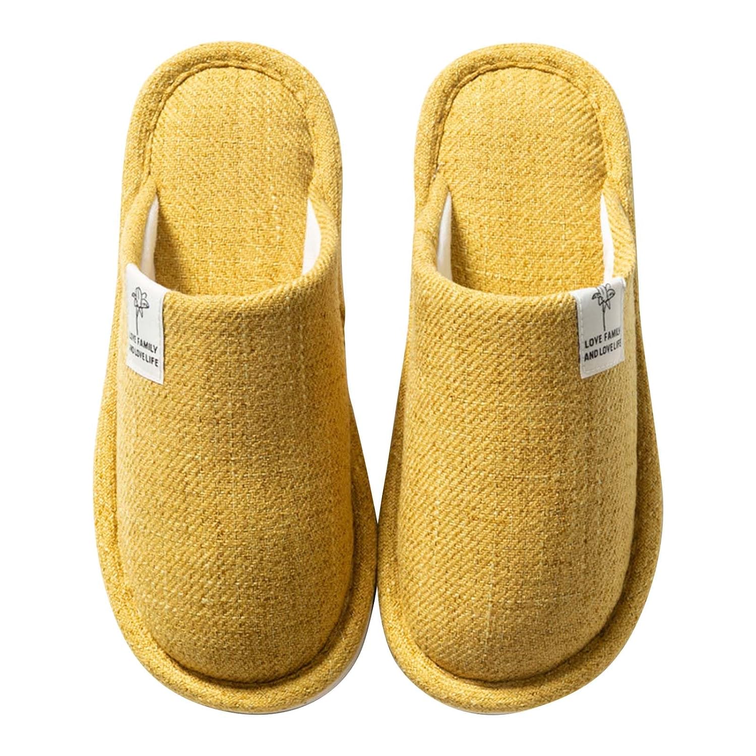 Colexy Slippers Women Men Non-Slip Cotton Linen Material Comfortable And Breathable Slippers Indoor Washable Guest Slippers Autumn Winter Slippers For Hotel Home Spa