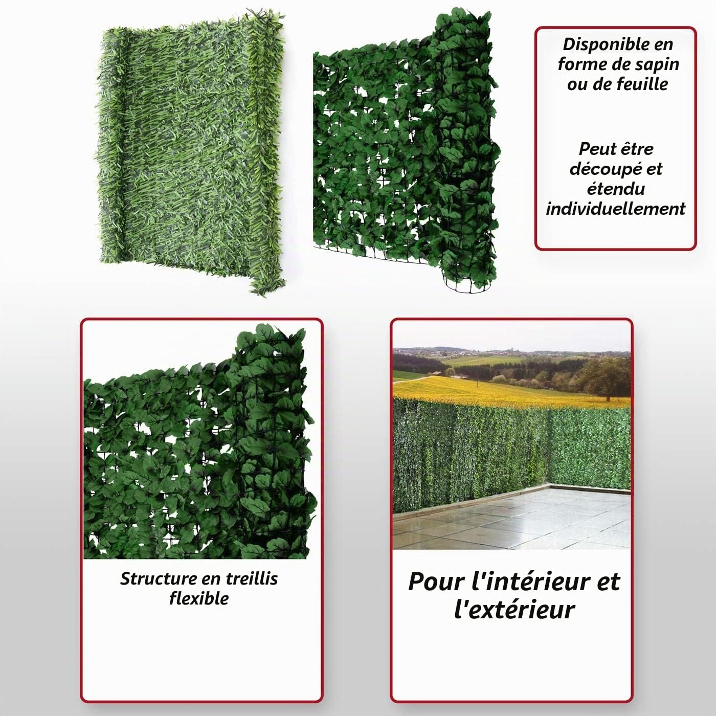 Mendler Haie Artificielle/Brise Vue pour Balcon - 300x100cm Feuilles Clair