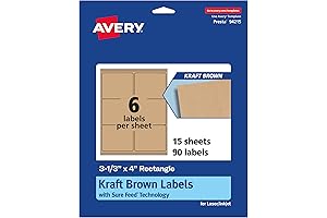 Avery 22808 Kraft Brown Rectangle Labels with Sure Feed