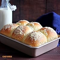 Vista 3 de CHEFMADE Molde rectangular para pasteles de 8.7 pulgadas, antiadherente, para hornear en horno (dorado champán)