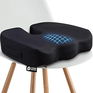 5 STARS UNITED Seat Cushion for Desk Chair - Tailbone, Coccyx Sciatica Pain Relief - Office Chair Cushions - Wheelchair Cu...