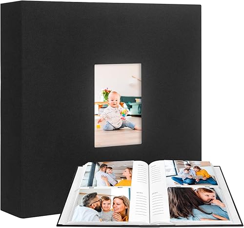 Miniatura 8 de Álbum de fotos de 4 x 6 pulgadas, cubierta con áreas de notas, álbum de fotos de 4 x 6, álbum de fotos de boda de 4 x 6, libro de fotos de 4 x 6 con