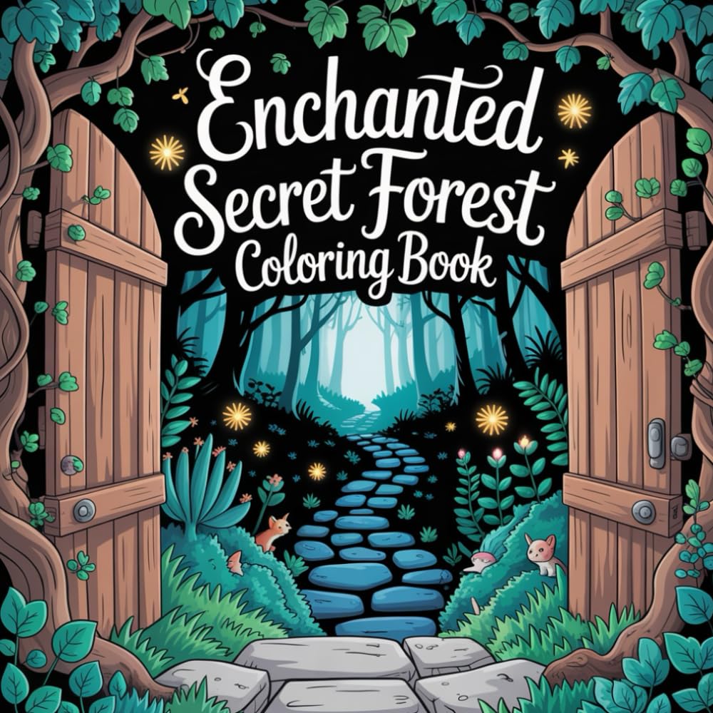 Enchanted Secret Forest Coloring Book: Mystical Forest Creatures, Hidden Paths & Tranquil Moments for Adults and Teens