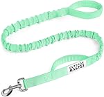 OutdoorMaster Bungee Dog Leash, Heavy Duty Dog Leash with Shock Absorption, 2 Padded Handles Training Leash, Improved Dog Safety and Comfort - Khaki Upgraded, 4 FT