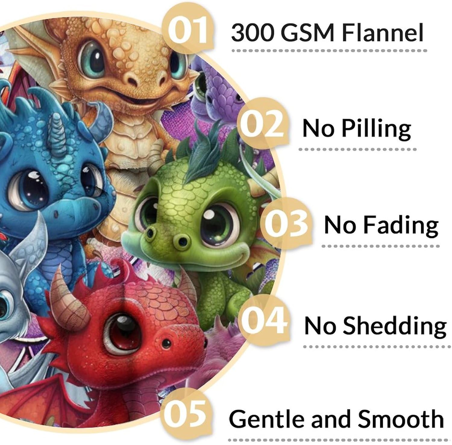 Dragon Blanket Gifts - 40x50 Inches Cute Throw Blanket for Kids, Boys & Girls - Colorful Soft Fuzzy Blankets for Couch, Sofa & Bed - Image 4