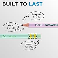 Vista 4 de Ticonderoga Lápices pastel, 2 suaves, colores surtidos, paquete de 10 lápices