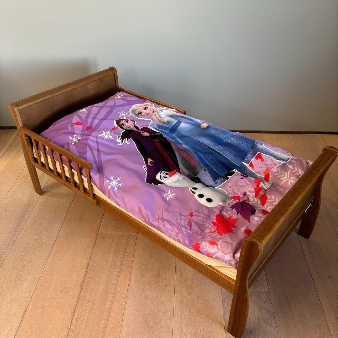 Brandmac Ensemble de literie avec motif Frozen Elsa et Anna 100 x 140 cm et taie 40 x 45 cm, 100% coton, ensemble de literie pour bébé fluorescent