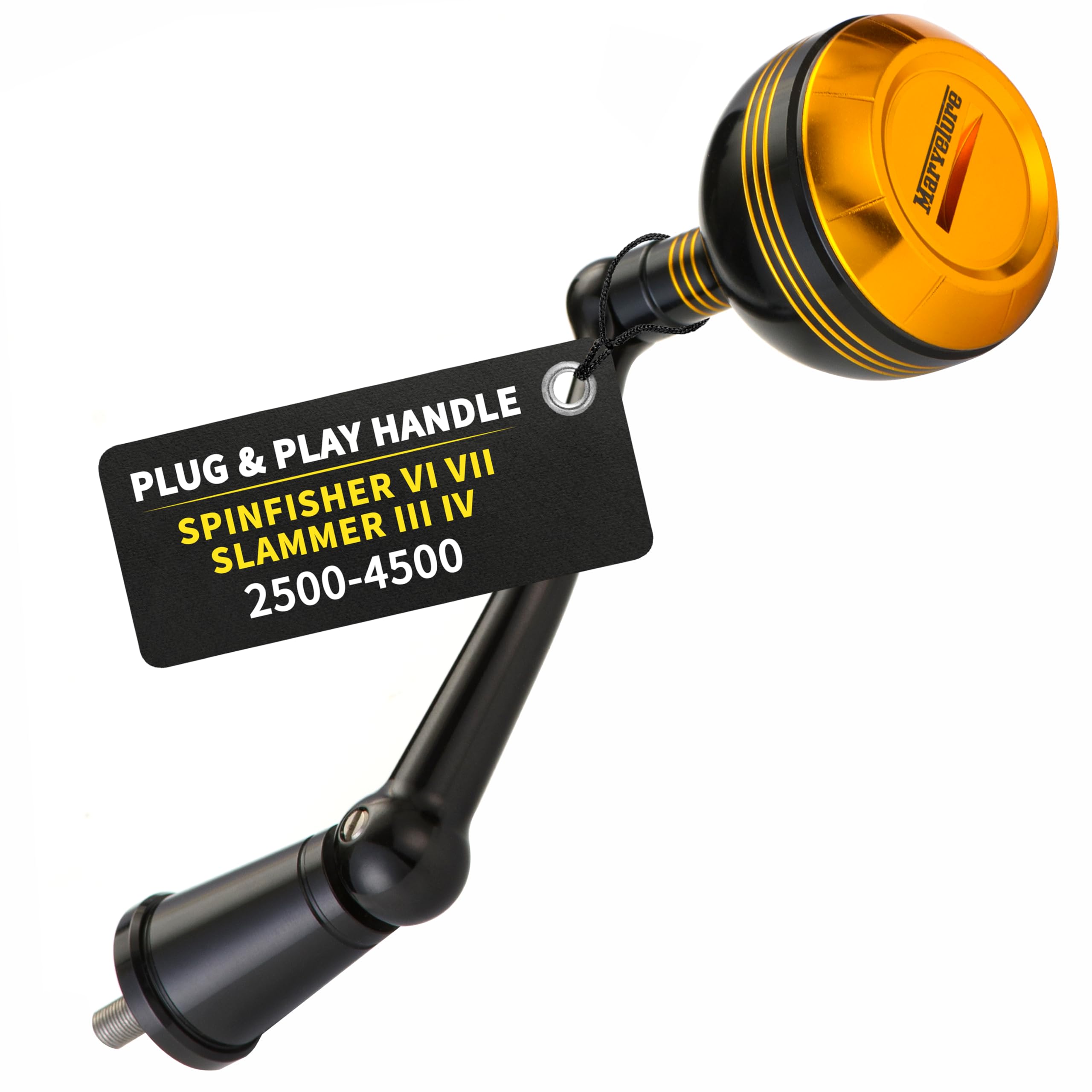 MARVELURE Foldable Power Handle for Penn Spinfisher VI VII Slammer III IV (Not for Spinfisher Long Cast/V/SS) (Black, Slammer/Spinfisher 2500-4500