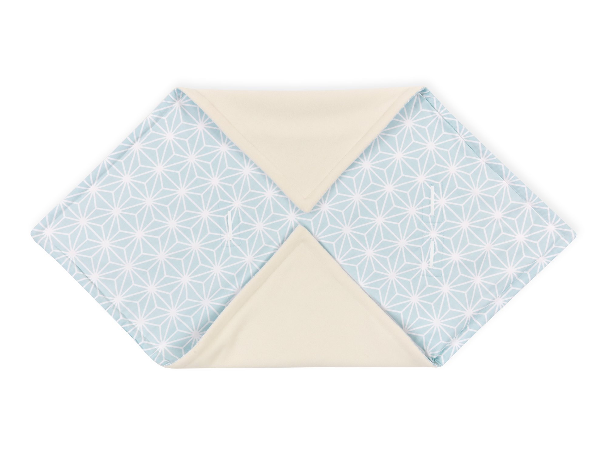 KraftKids Manta para silla de bebé en color blanco con diamantes en color azul pastel, 100 x 100 cm