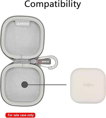 Vista 4 de RLSOCO Funda rígida para SHOKZ OpenFit 2/OpenFit 2+/OpenFit Air/OpenFit Auriculares de oreja abierta True Wireless Bluetooth (gris)