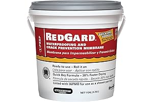 Custom Building RedGard Waterproofing and Crack Prevention, 1 Gallon (Pink)