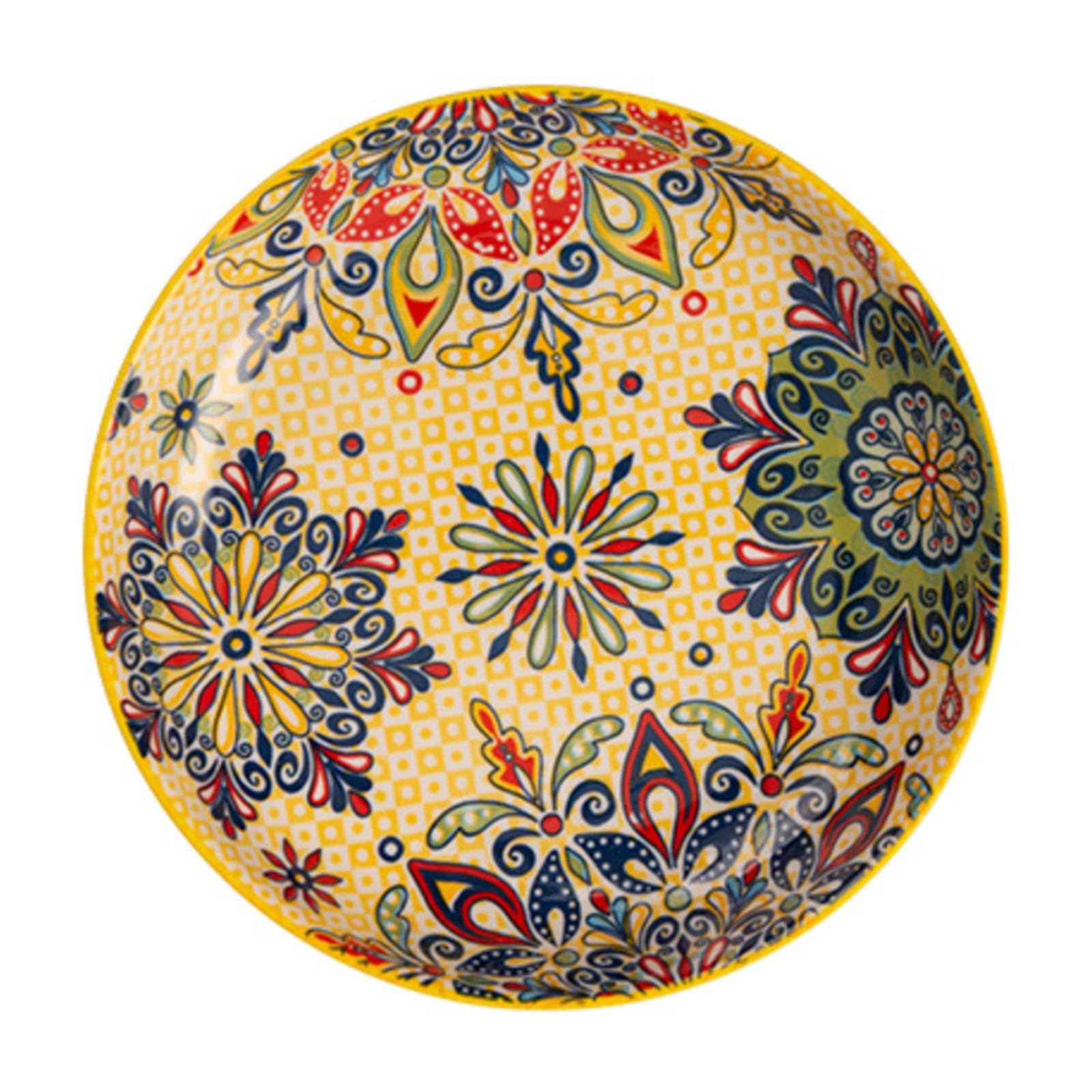 Set di piatti piani in ceramica colorata da 20,3 cm, adatto al microonde e alla lavastoviglie, perfetto per insalata, pasta, torte e cialde