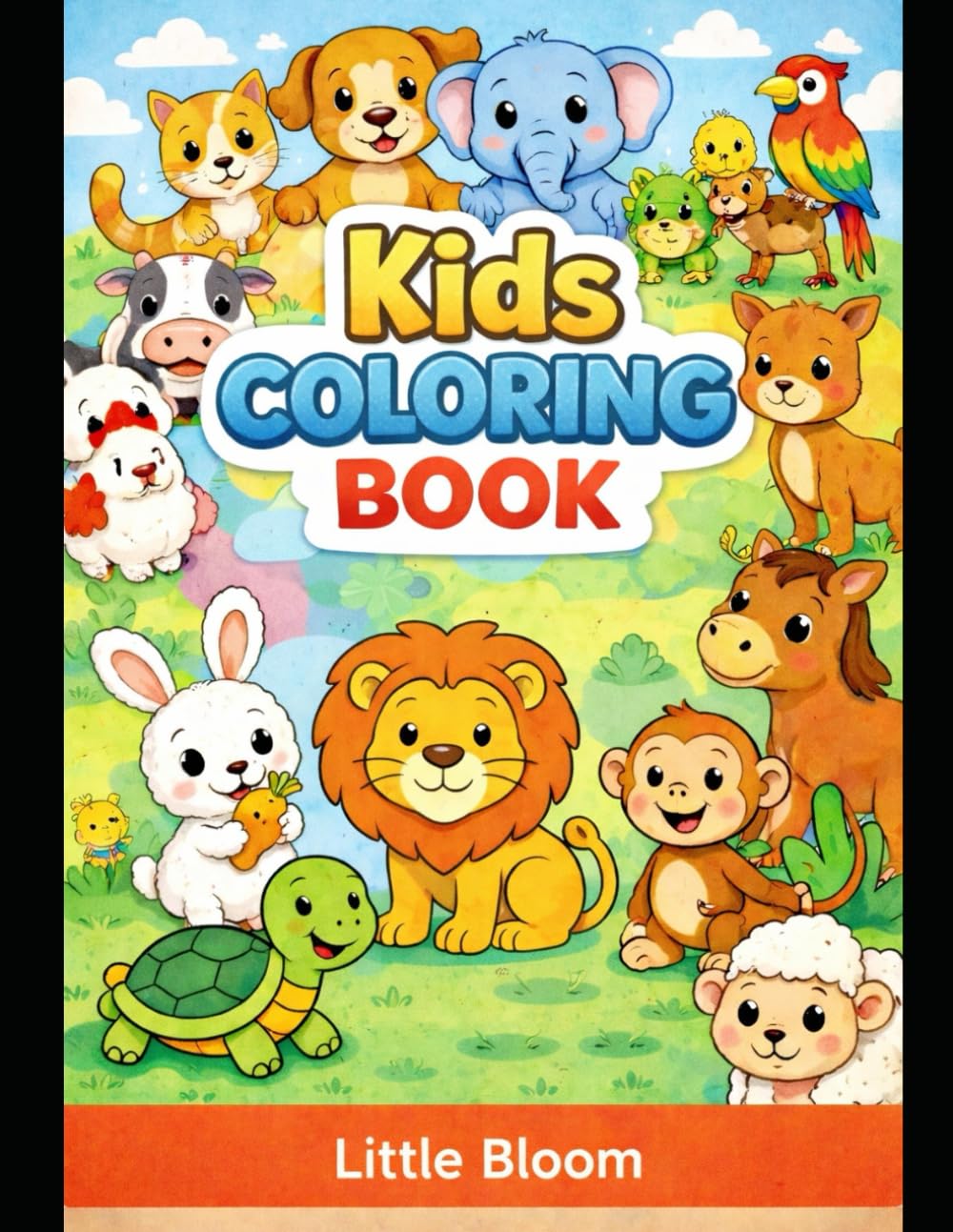 Animals Coloring Book for Kids: Fun and Easy Animal Coloring Pages for Toddlers and Preschool Children