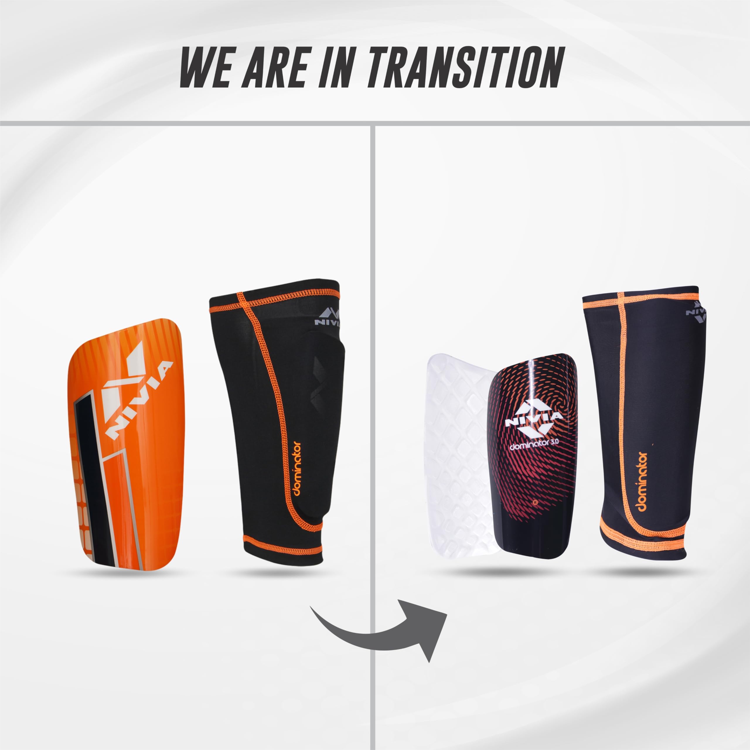 Nivia Dominator Football Shin Guards with Sleeves, Medium (Black