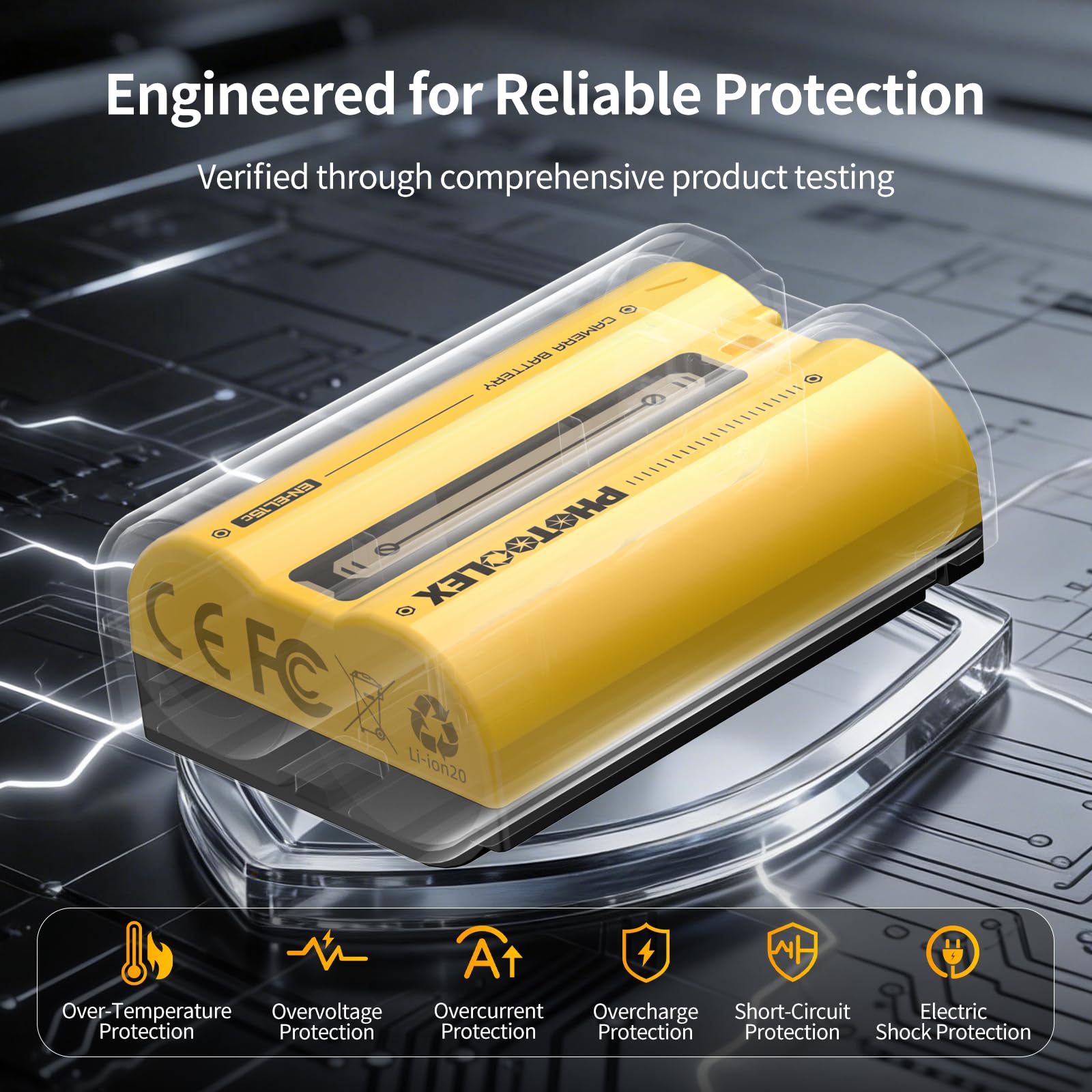 PHOTOOLEX 2er-Pack EN-EL15c Kamera-Akku, 2520 mAh USB-C Schnellladefunktion wiederaufladbarer Ersatzakku kompatibel mit Nikon ZR Z8 Zf Z6iii Z7II Z7 Z 6II Z6 Z5 D850 D810 D810A D780 D750 D7500 D7200