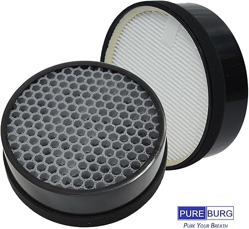 Miniatura 4 de PUREBURG Juego de filtros de repuesto compatibles con purificador de aire hOmeLabs HME020248N, paquete de 2 prefiltros de carbón activado H13 HEPA