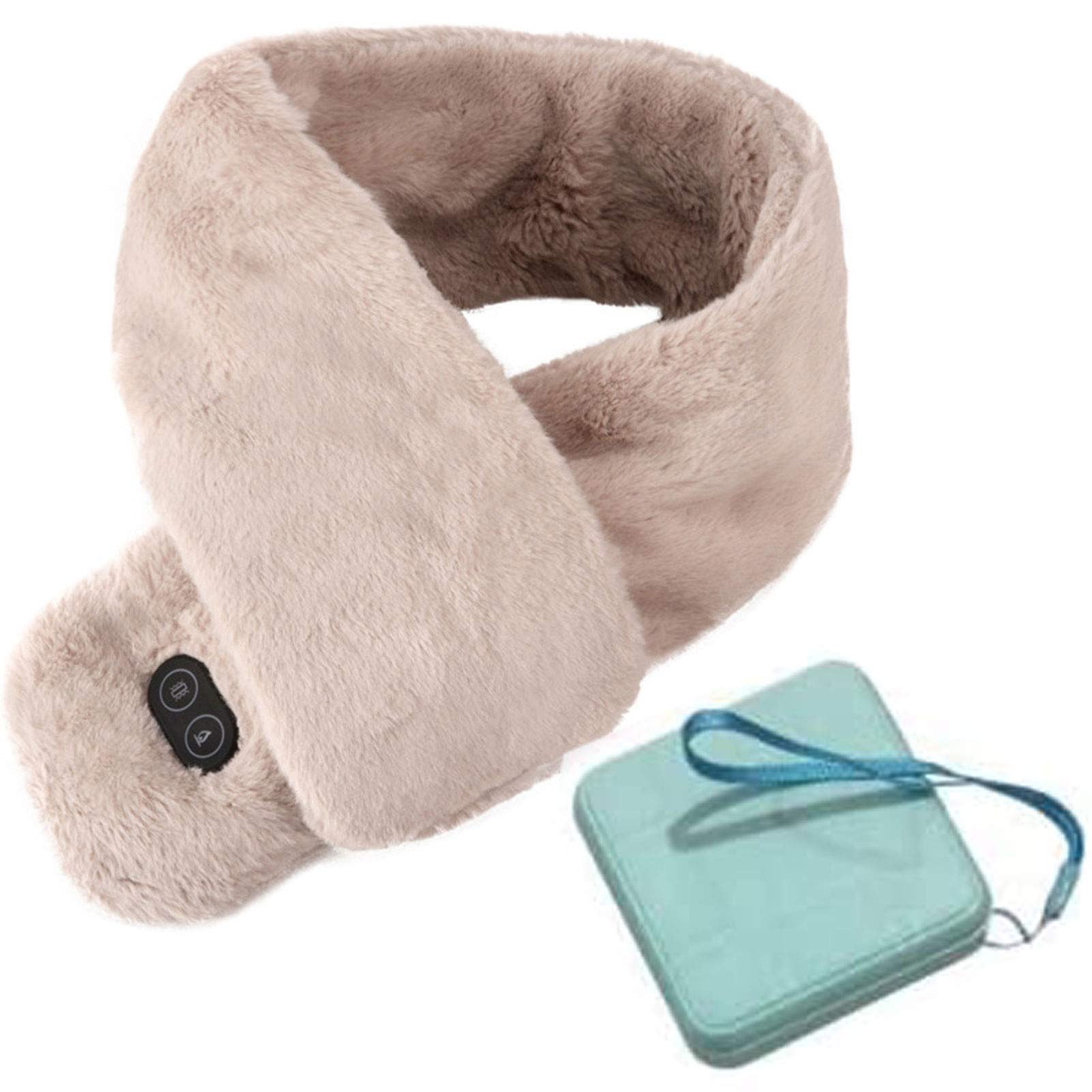 YF@ASD USB Heating Scarf,Rechargeable Heated Scarf,3 Gear Ajustable Winter Couple Women Men Neck Warmer Scarf,Massage Neck Pain Relief,For Outdoor Camping Hiking Cycling,Khaki