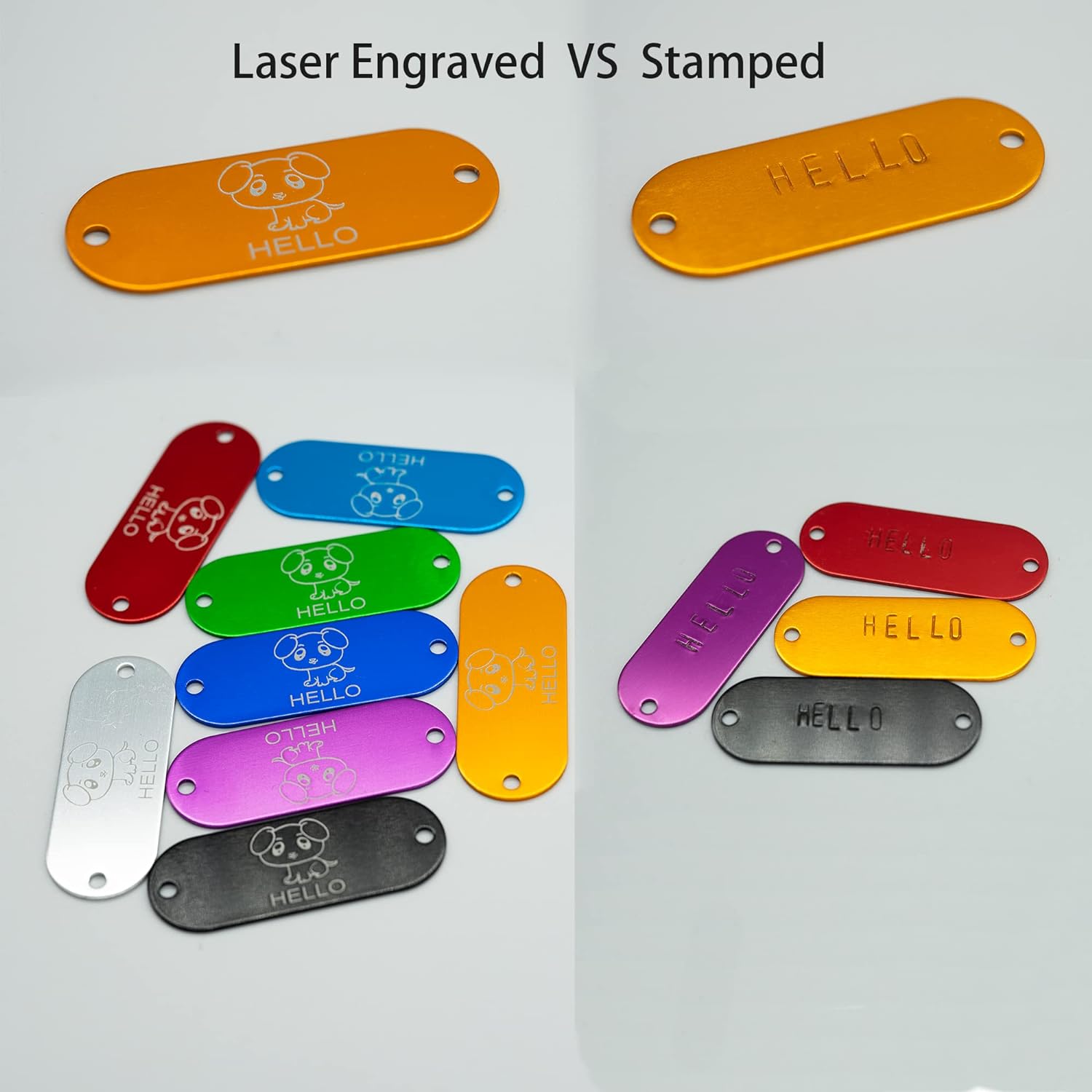 StayMax Aluminum Engraving Blanks Tags Stamping Blanks Tags with 2 Holes 50 Pack (Silver) - Image 5
