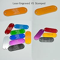 Vista 6 de StayMax Etiquetas de aluminio para grabado en blanco, etiquetas de estampado en blanco con 2 agujeros, paquete de 25 (negro)