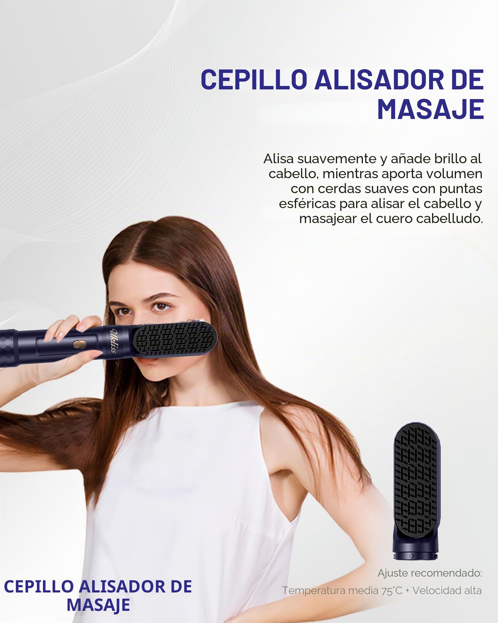 Secador Pelo 6 in 1, UKLISS Airstyler & Moldeador de Pelo con Hair Dryer, Rizador Pelo Automatico, Cepillo Secador de Pelo, Thermal Brush, Cepillo Alisador Pelo, Regalos para Mujeres Styling- Azul