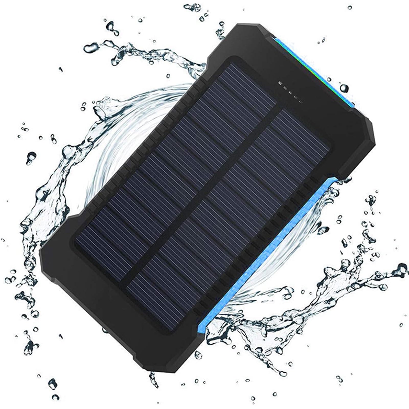 Banco de energía solar de 8000mAh rápido con doble USB y linterna potente para exterior