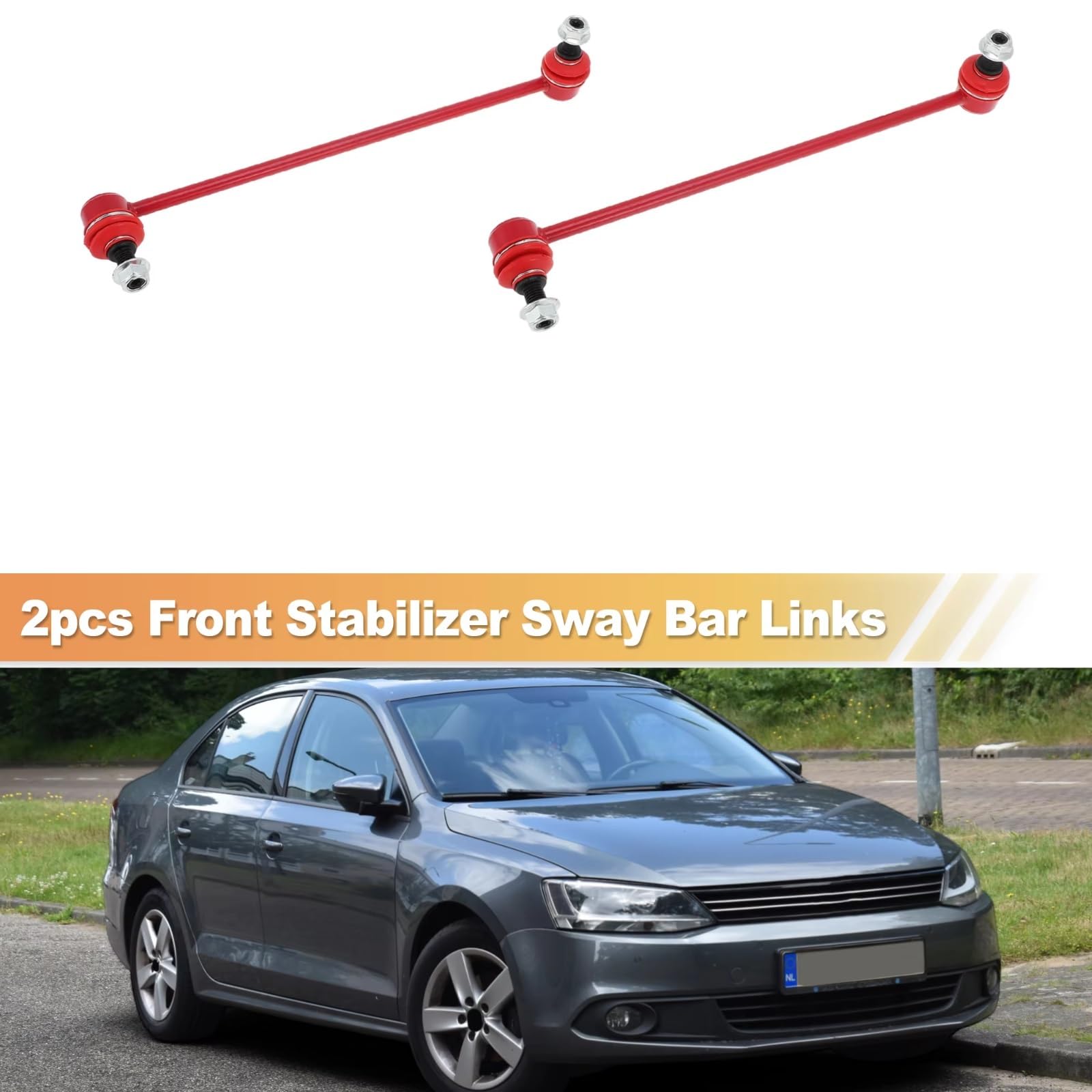 Bieletas de Barra estabilizadora Delantera (1 par) Bieletas de Extremo de Barra estabilizadora Delantera para automóvil 1K0411315K Compatible con VW Tiguan 2009-2017 Golf 2010-2014 Beetle 2012-2017