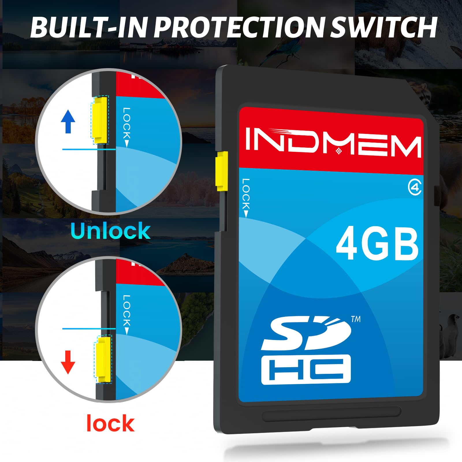 Tarjeta SD de 4 GB, paquete de 8 tarjetas de memoria flash MLC, grabación de video Full HD de alta velocidad, tarjetas digitales seguras para cámara, cámara de acción, videocámara, teléfono