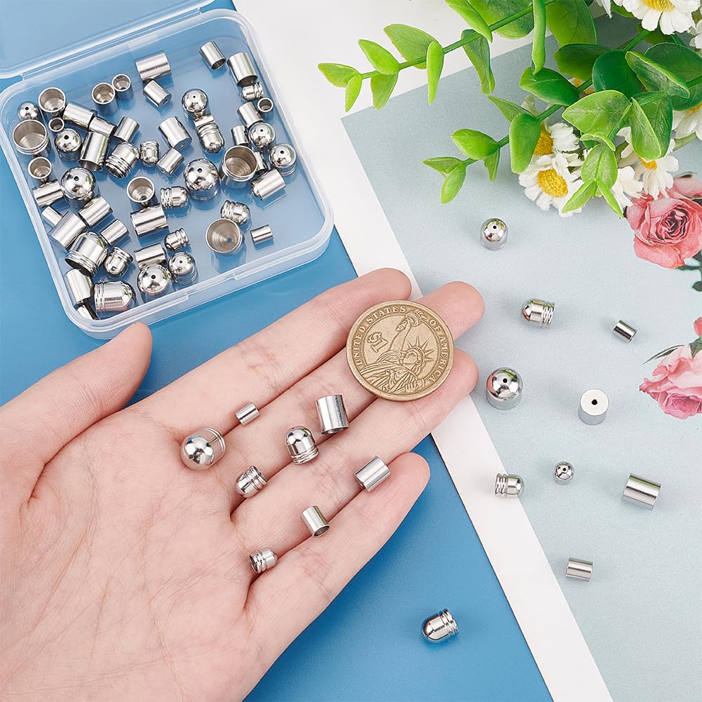 UNICRAFTALE Embouts De Cordon Avec Fermoirs à Griffe - 8 Ensembles 4 Tailles (3-6mm) Pour Création Bijoux