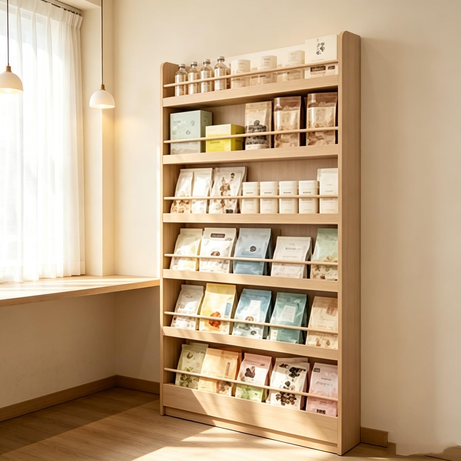 LCNDKF Slanted Wooden Goods Organizer