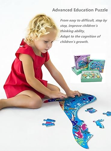 Miniatura 5 de Jigsaw Puzzles for Kids Ages 4-8, 8-10, Colorful Animal Shaped Puzzle Floor Puzzles Children Learning Educational Toys Games Gifts for Boys and