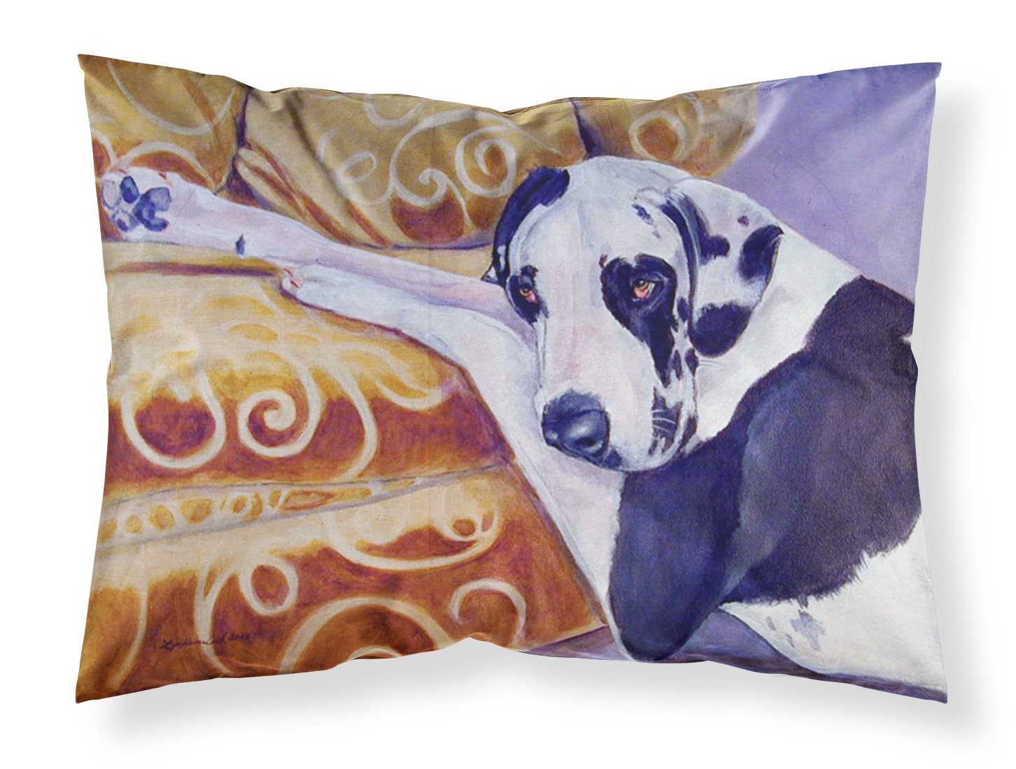 Taie d'oreiller qui absorbe la transpiration motif Dogue Allemand Harlequin multicolore