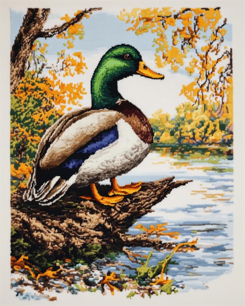 AxiangziK Animal DIY Latch Hook Cushion Kits Cartoon Duck Latch Hook Rug Making Kit for Adults,Cross Stitch Set Carpet Tapestry Needlework 35x46in